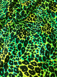 Bright Multi-Color Abstract Cheetah Pattern on Heavy Stretch Nylon Spandex Fabric